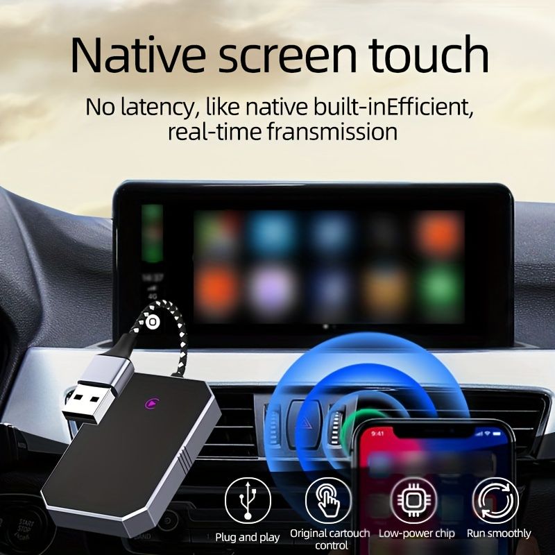 ワイヤレス CarPlay アダプター ドングル - USB 電源 ≤36V 動作 アルミニウム合金 Wi-Fi 対応 プラグアンドプレイ - 高速 安定した接続 工場出荷時の有線 CarPlay から iPhone 6 以降 iOS 10 のワイヤレス