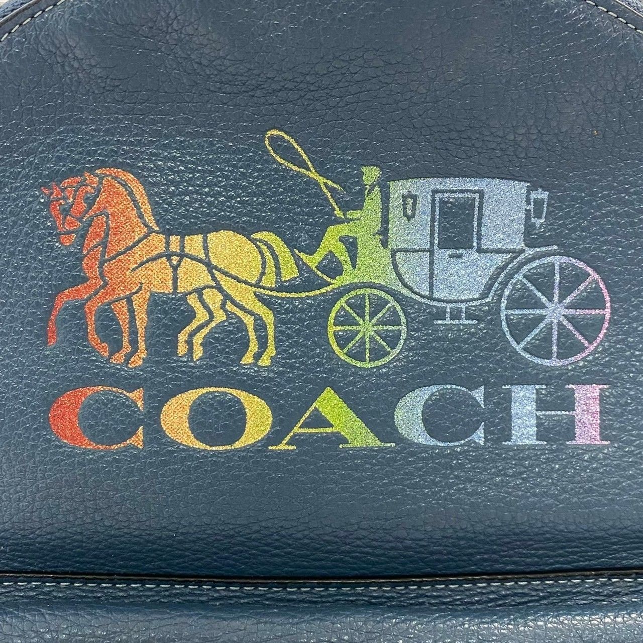 COACH】F76772 リュックサック レインボーロゴマーク ネイビー ブルー 