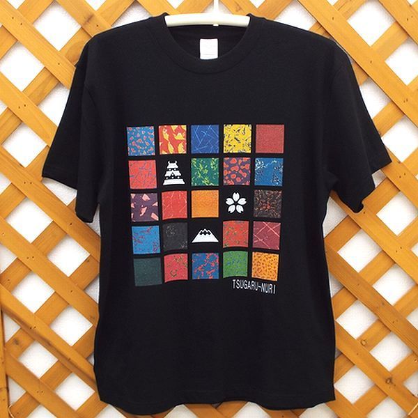 限定　Tシャツ　津軽塗り 楽天市場】津軽塗 Tシャツ 津軽塗サークル模様 丸模様タイプ