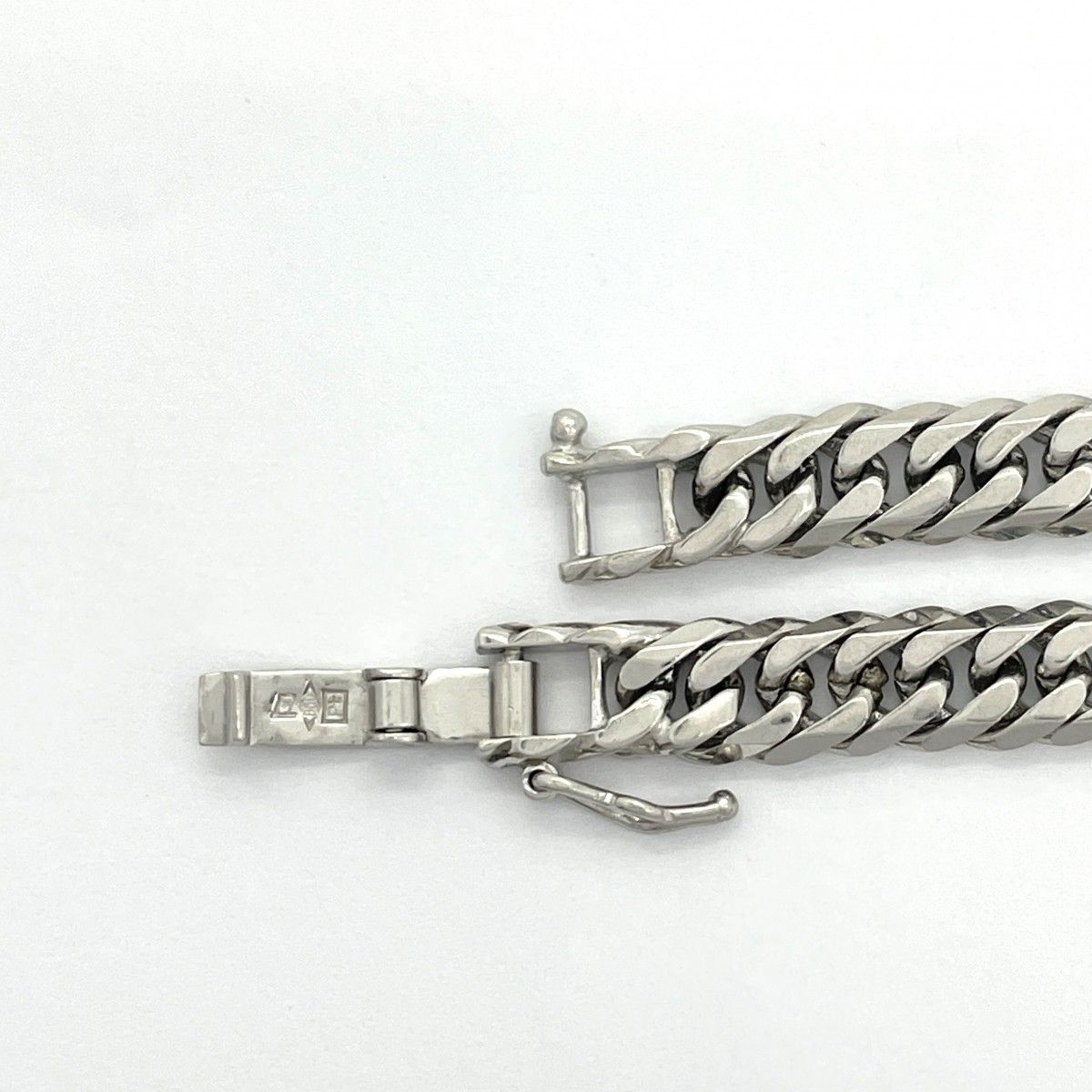 5khd299】喜平 ブレスレット Pt850 プラチナ 6面 ダブル 20.4cm 20.7g  