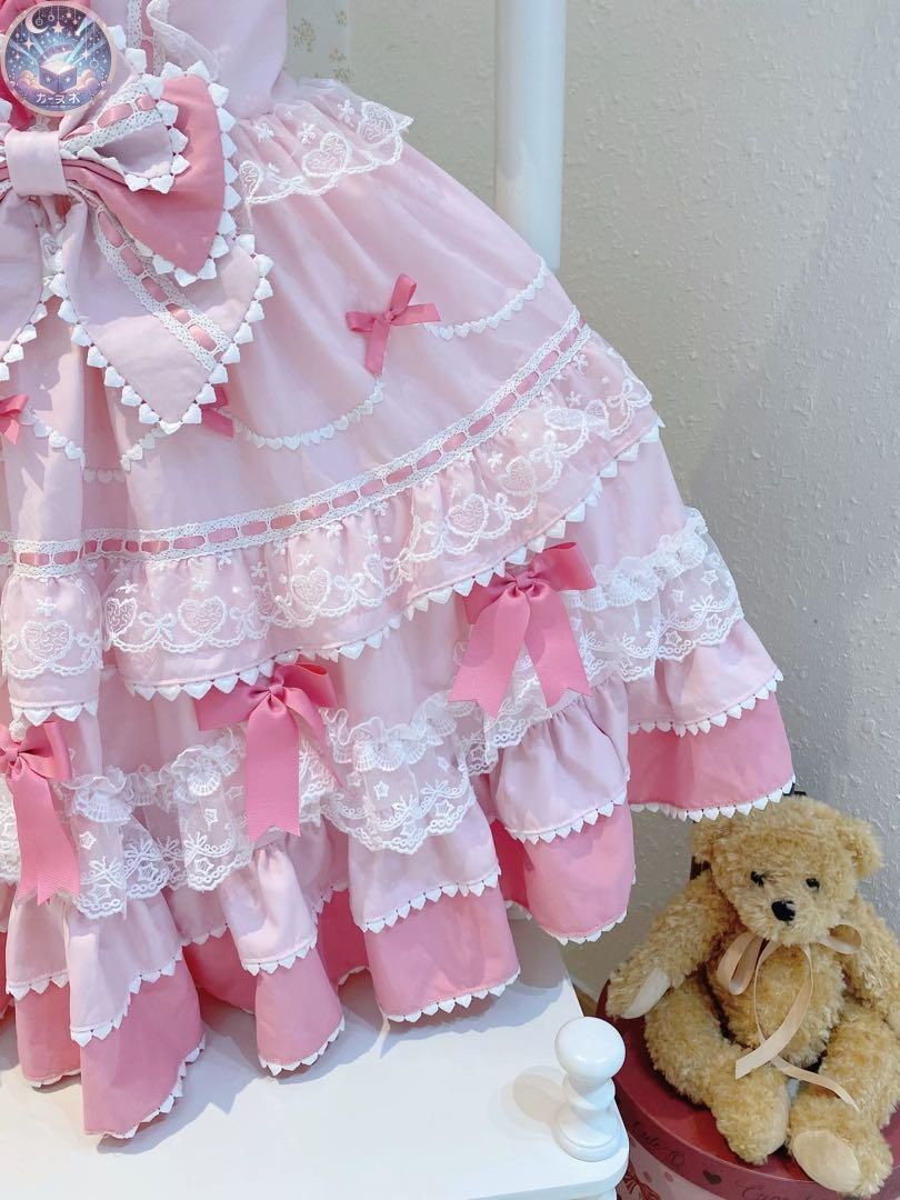 【本物保障】 フォンダンケーキ ロリィタドレスセット ジャンパースカート ピンク 甘ロリ 2025新作100%品質保証。