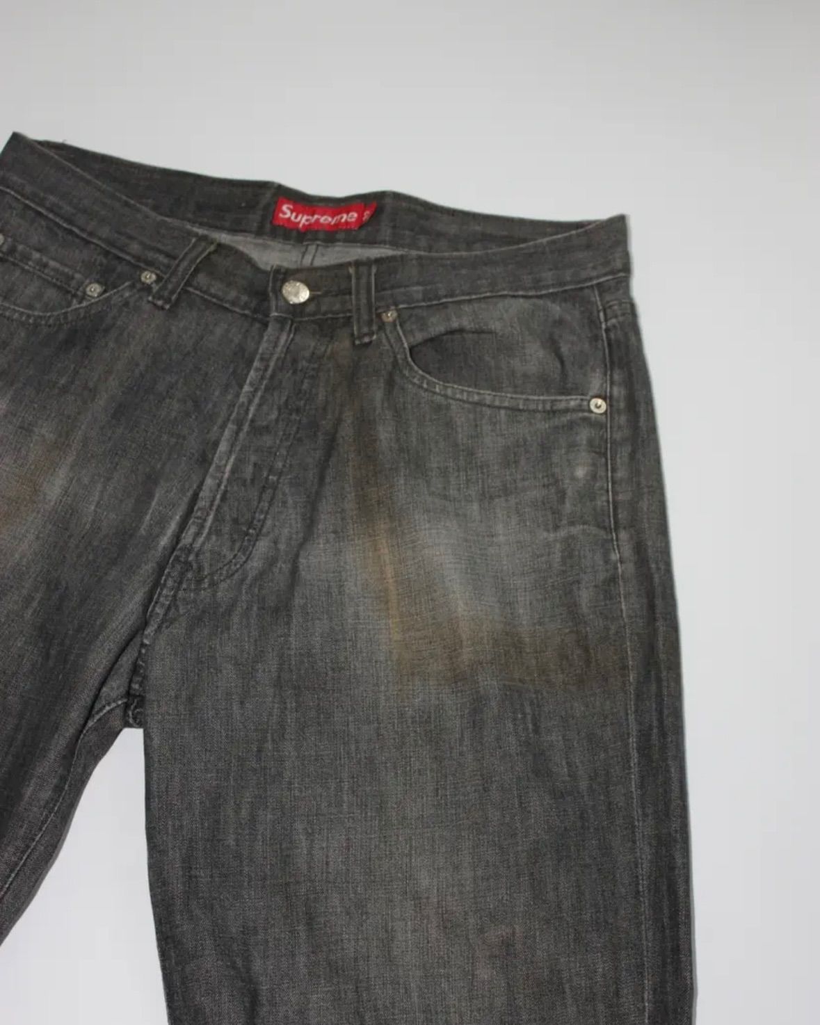 90s supreme ブラックデニム デニム シュプリーム 初期 紙タグ