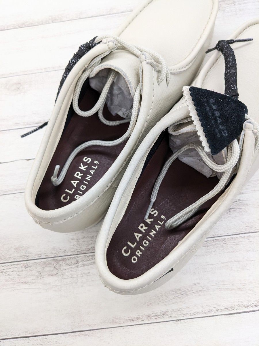 未使用品 Clarks クラークス WALLABEE ワラビー GORE-TEX ゴアテックス US9.5 27.5cm 防水 ホワイト系 GTX  ホワイトレザー - メルカリ