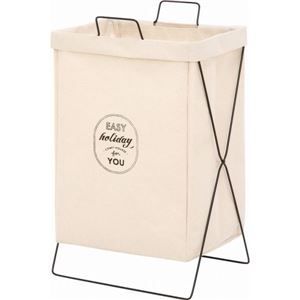 ランドリーバスケット 洗濯かご 幅37cm アイボリー 6個セット 横型取手付き スチール 脱衣所 洗面所 代引不可