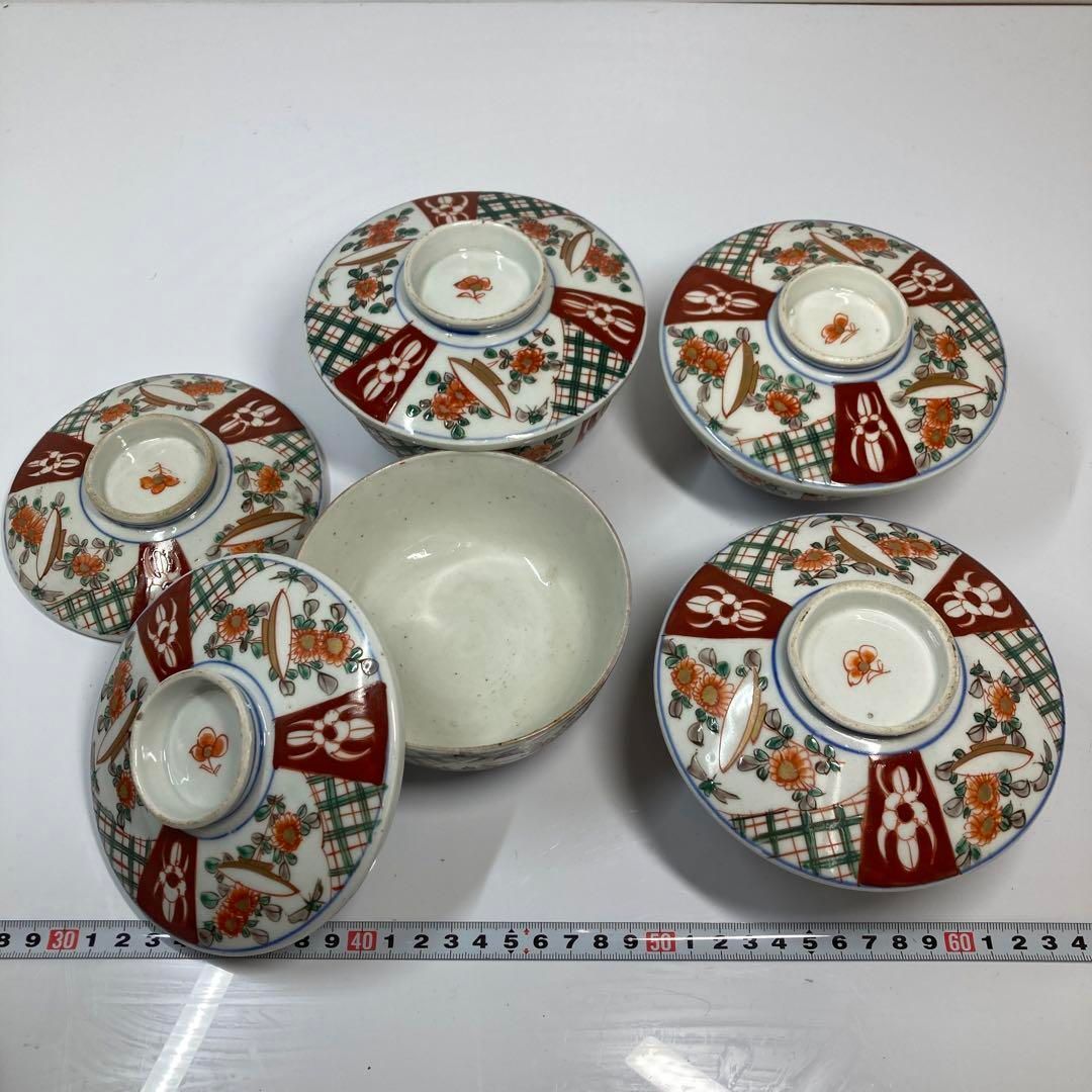 古伊万里 染錦 むし茶碗 4客と蓋1点 東さ5-0614⑥ - メルカリ