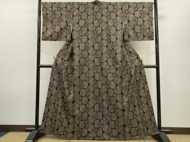 平和屋着物○本場大島紬 7マルキ 吉祥花文 正絹 逸品 CAAV9327ze 平和屋