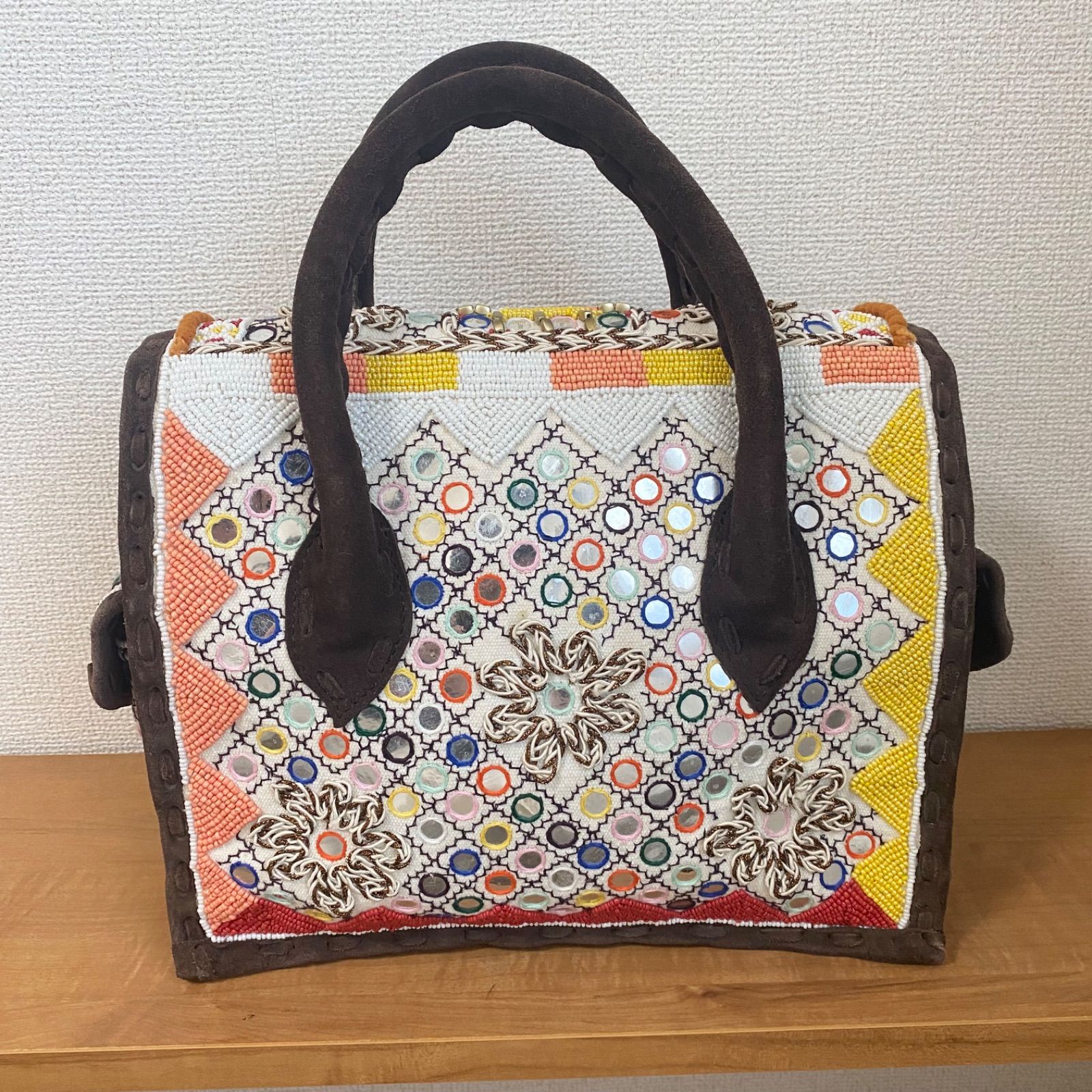Carving Tribes カービングトライブス レア 刺繍ハンドバッグ - メルカリ