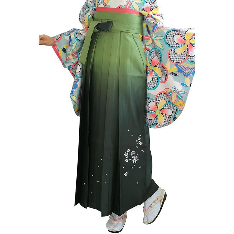 キョウエツ 袴 ぼかし 刺繍 薔薇 ブーケ 桜花冠 レディース (LL, 漆黒B) 和装アクセサリー キョウエツ 袴 ぼかし 刺繍 薔薇 ブーケ 桜花冠