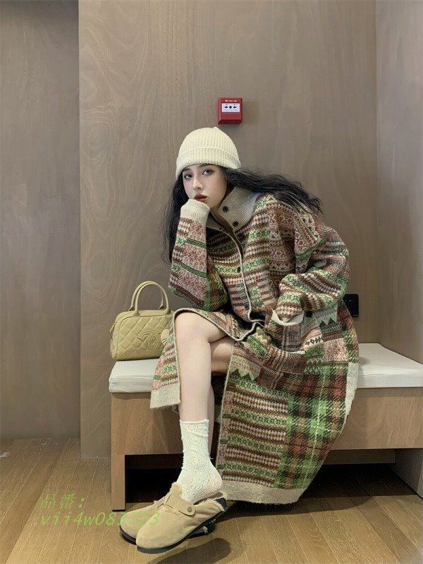 ニットロングカーディガン韓国ファッ vii4w083723