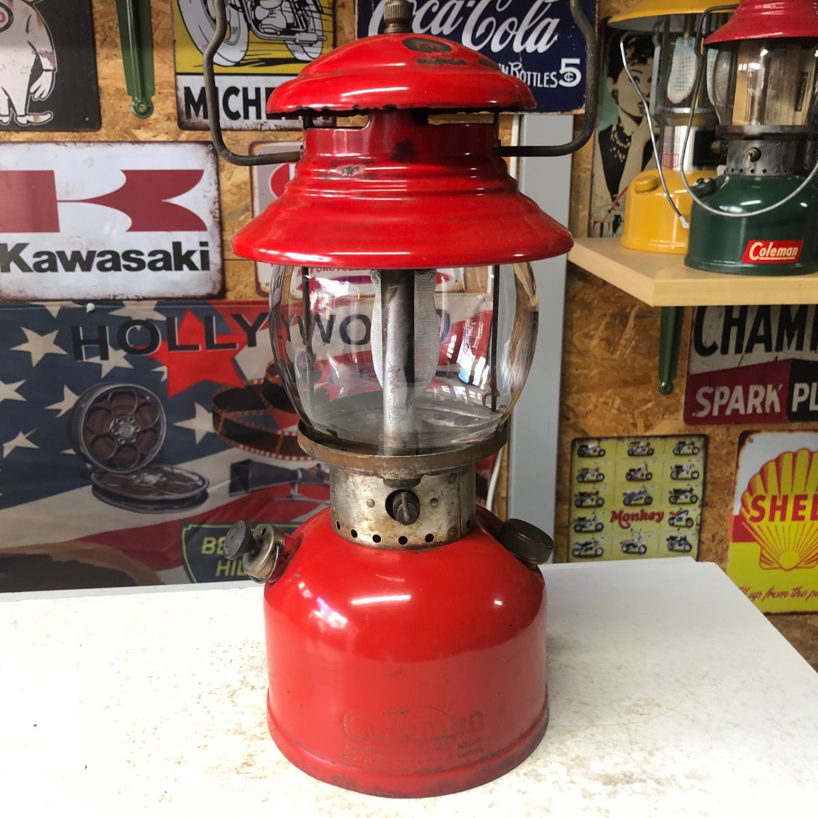 美品！1959年6月 コールマン 200A ランタン（イエローボーダー）u06