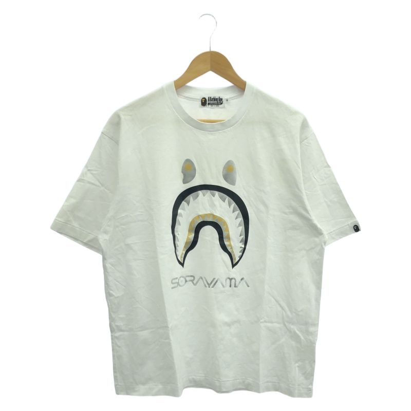 中古】A BATHING APE シャークプリントTee Tシャツ M ホワイト
