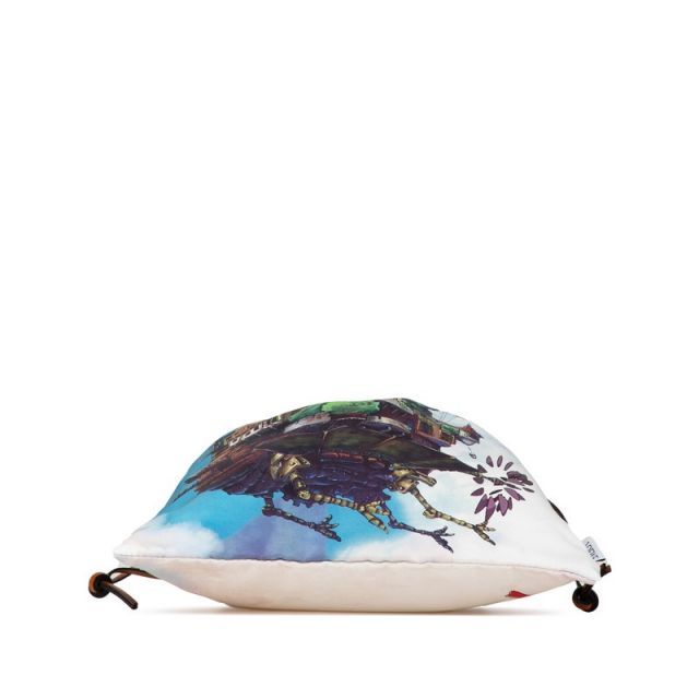 中古 美品 ロエベ ジブリコラボ ハウルの動く城 巾着ポーチ キャンバス