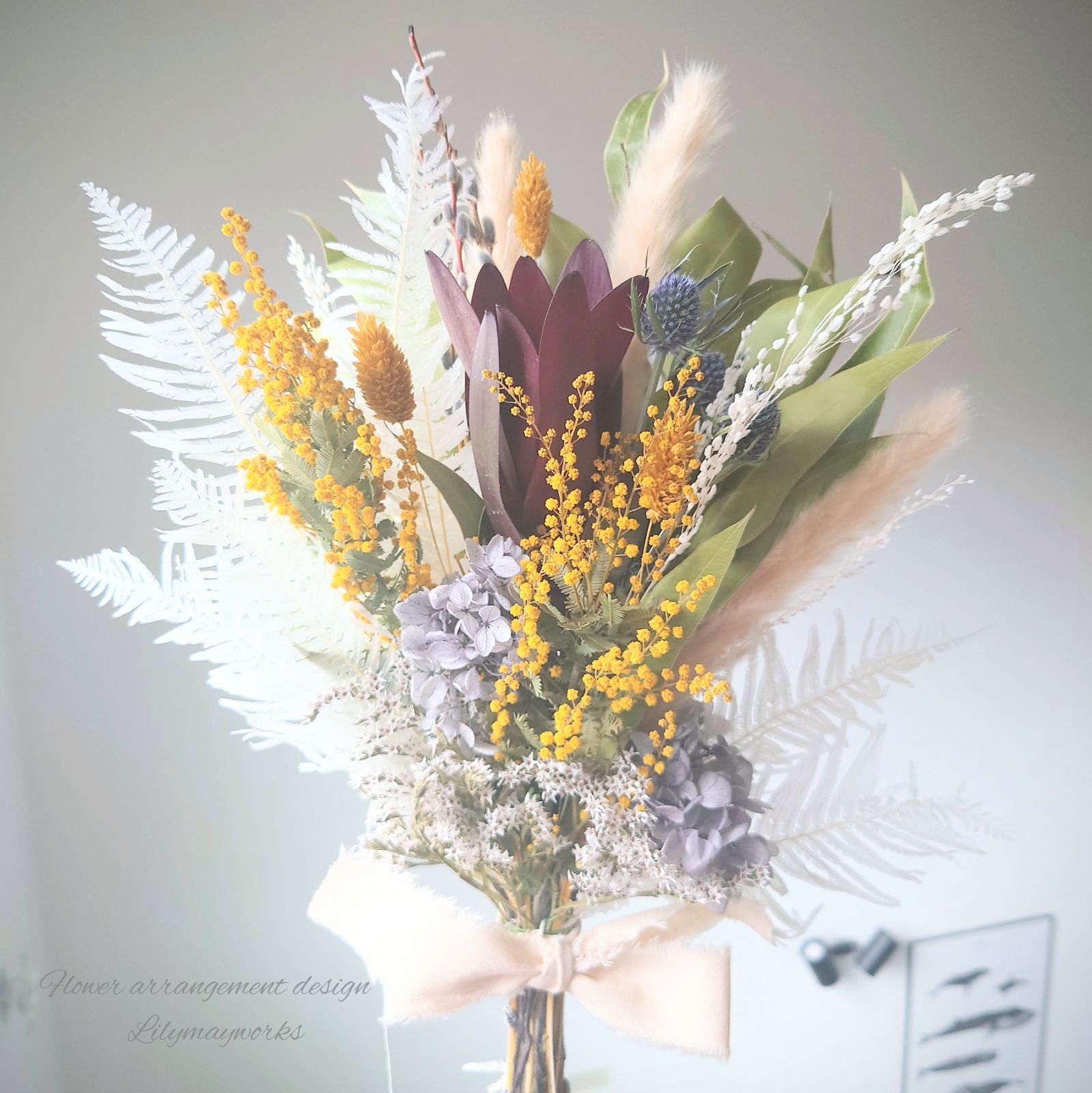 Natural＊ミモザとネイティブスワッグ☆ドライフラワースワッグ♡