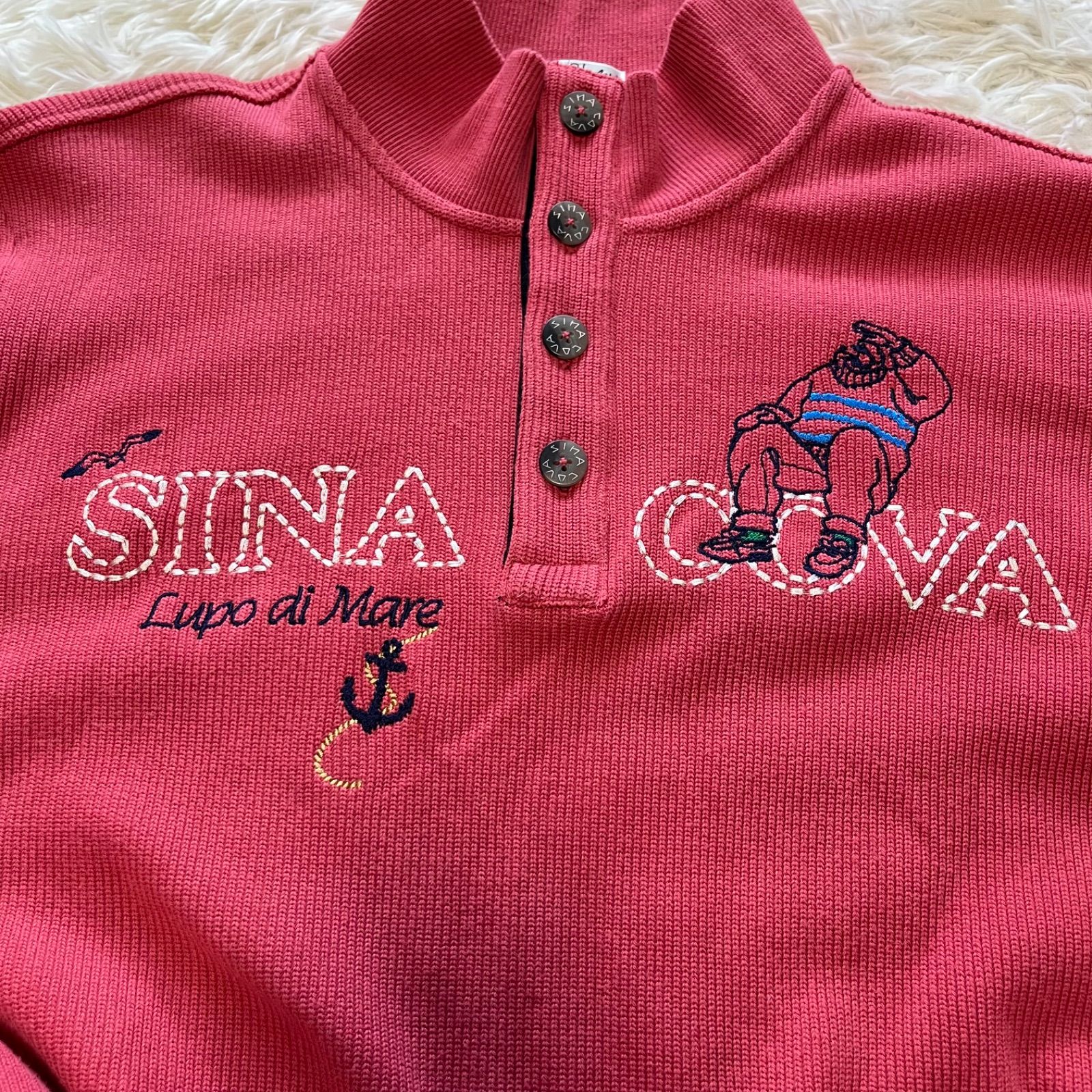 SINACOVA シナコバ スタンドカラー ヘンリーネック コットンリブ