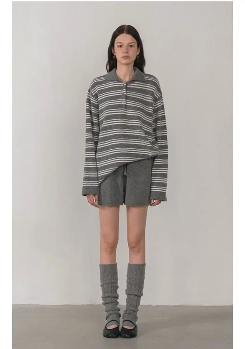 ブリッシュ ニットパンツセット レグウォーマー グレー