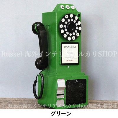 ダイヤル式 電話 ヴィンテージ調 レトロ調 テレフォン おしゃれ かわいい ウォールアート 壁掛け 置物 高さ50cm 装飾品 レッド ギフト カラーバリエーション 9色 ダイヤル式 ヴィンテージ調 レトロ調 レトロヴィンテージコード付きダイヤル電話モデル、ホーム Atyhao ダイヤル式電話コード付きレトロデザインの固定電話