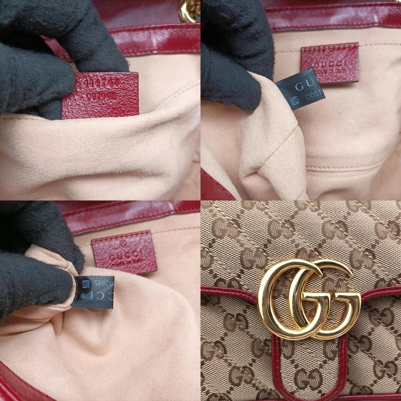 グッチGucciGGマーモントベージュ×レッド×マルチカラーキャンバス×レザー446744D031692815