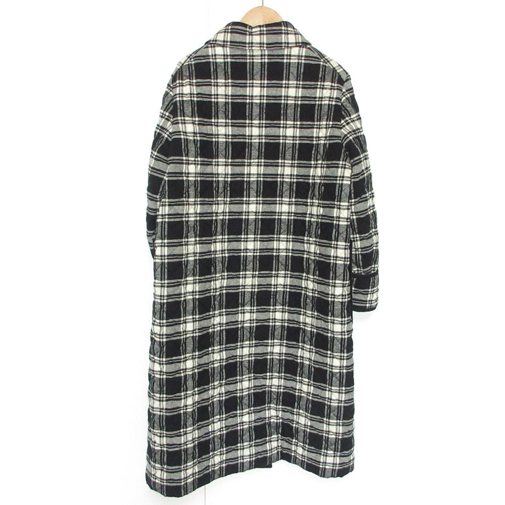 yori チェックコート 美品 yori ヨリ フェイクファーカラー 2WAY チェック柄 ロング