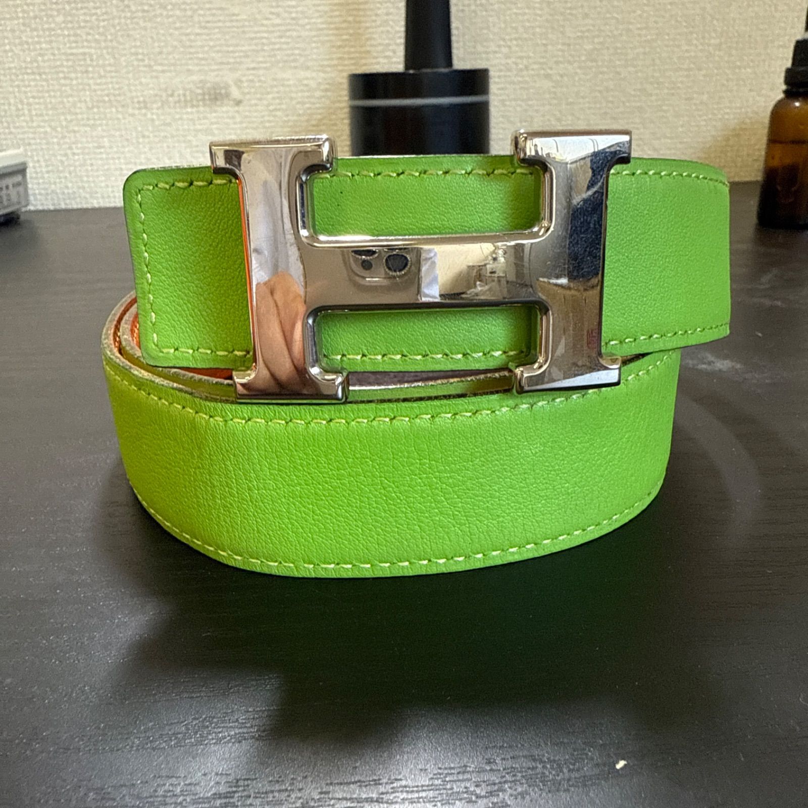 【HERMES】コンスタンスリバーシブル　シルバーバックル ベルト 65保存袋付 HERMES エルメス コンスタンスリバーシブルベルト65 シルバーカラー