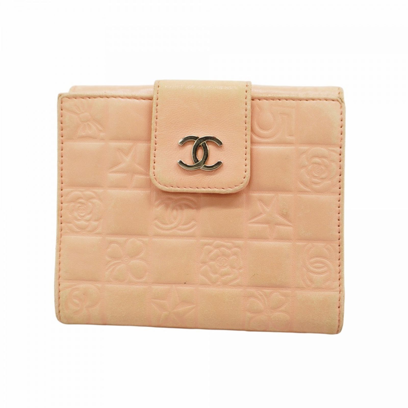 シャネル(Chanel) シャネル 財布 アイコン ラムスキン ピンク