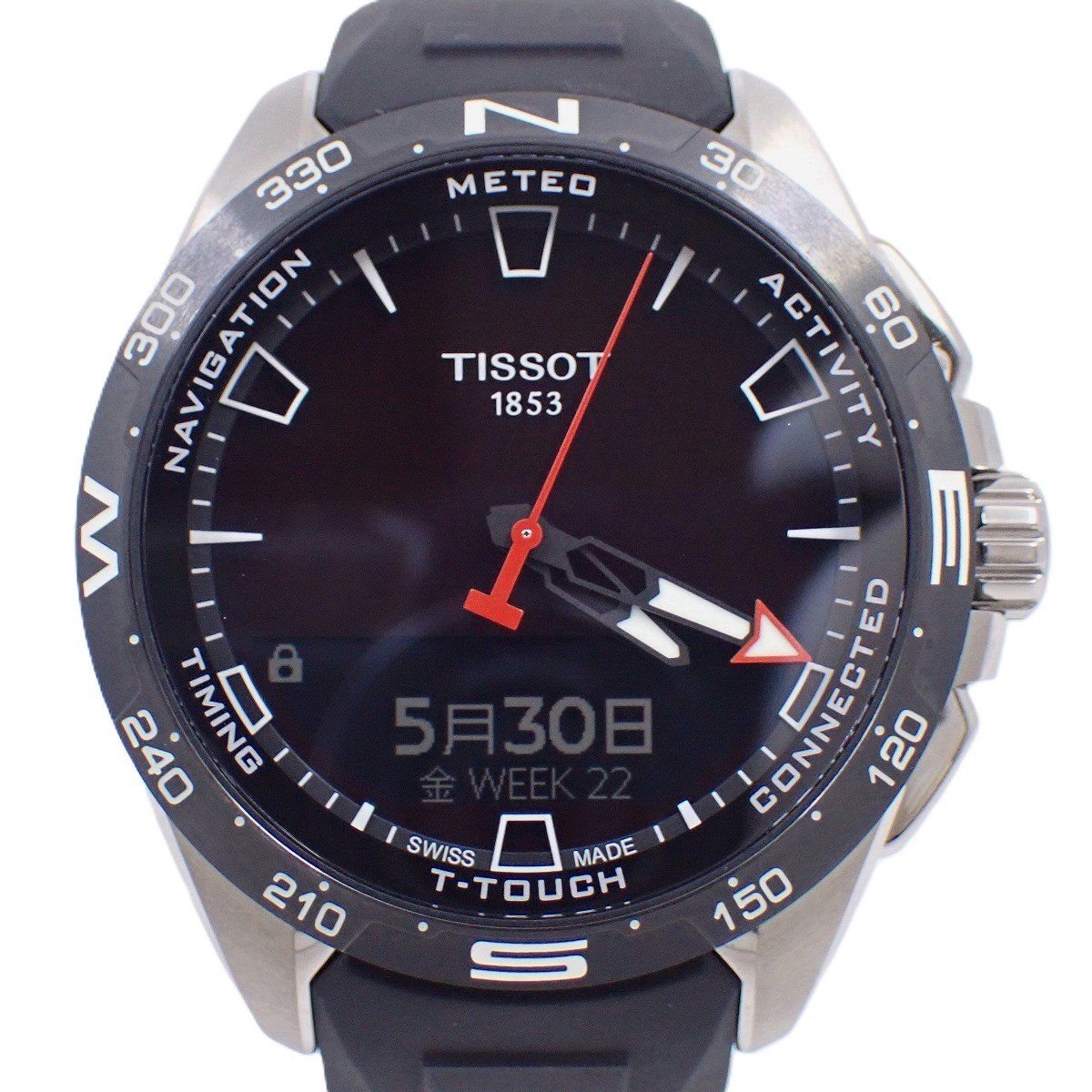 TISSOT Tタッチ コネクト ソーラー アナデジ メンズ 腕時計 黒文字盤 純正ラバーベルト T121.420.47.051.00 いおき質店