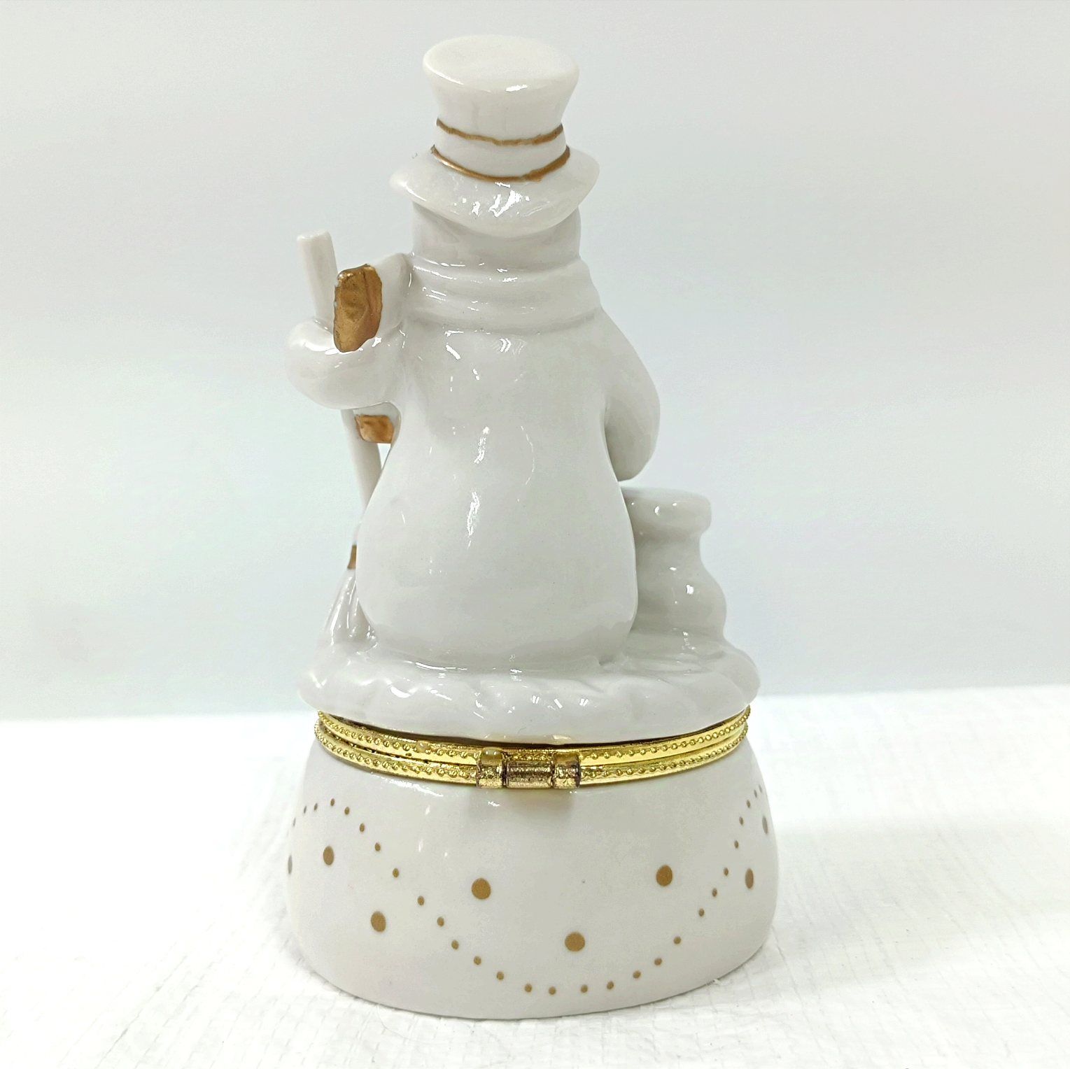 陶器製 スノーマン 雪だるまのジュエリーボックス 小物入れ 未使用