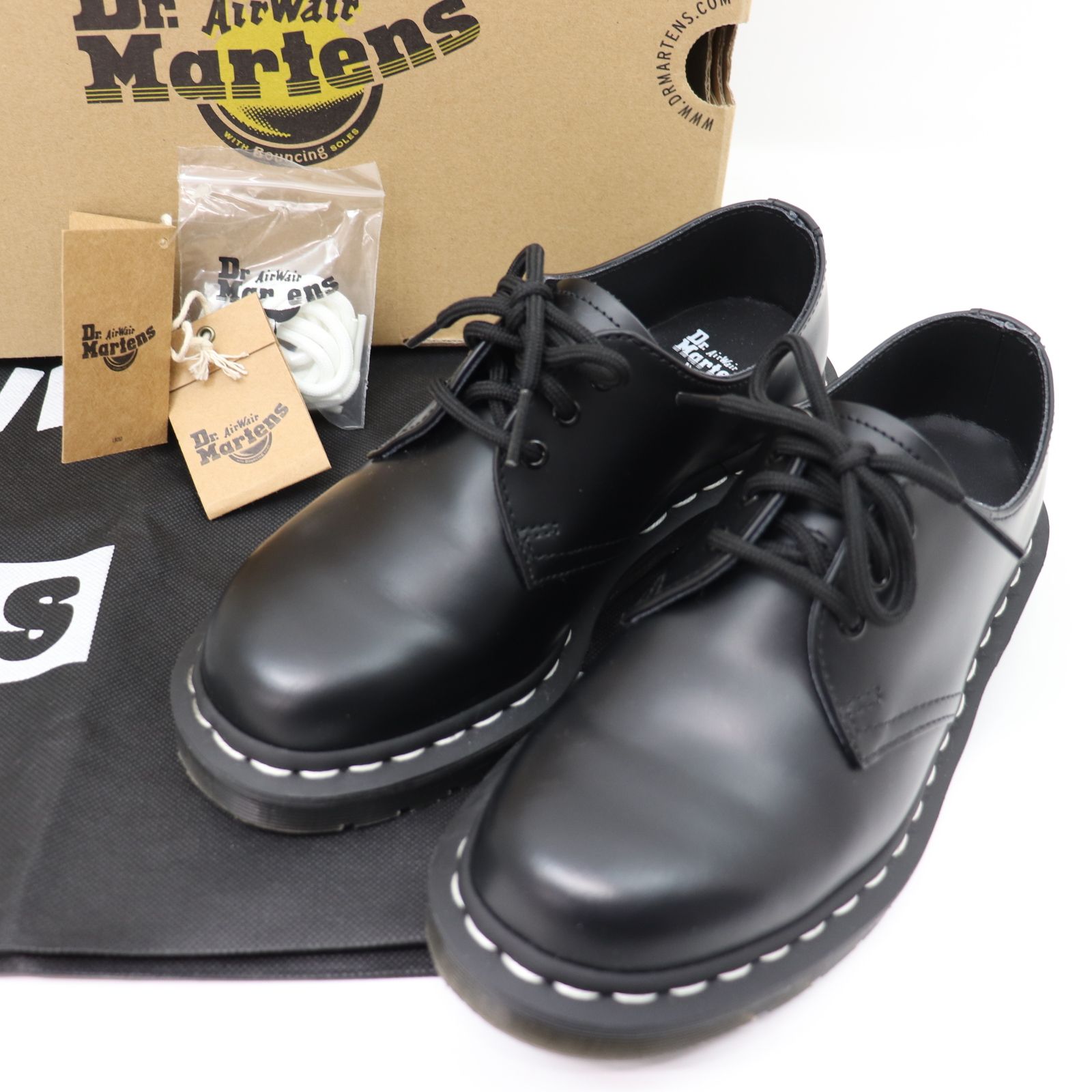 ITC9W6FG5RQG 美品 Dr.Martens ドクターマーチン 1461 レザー ブラック 