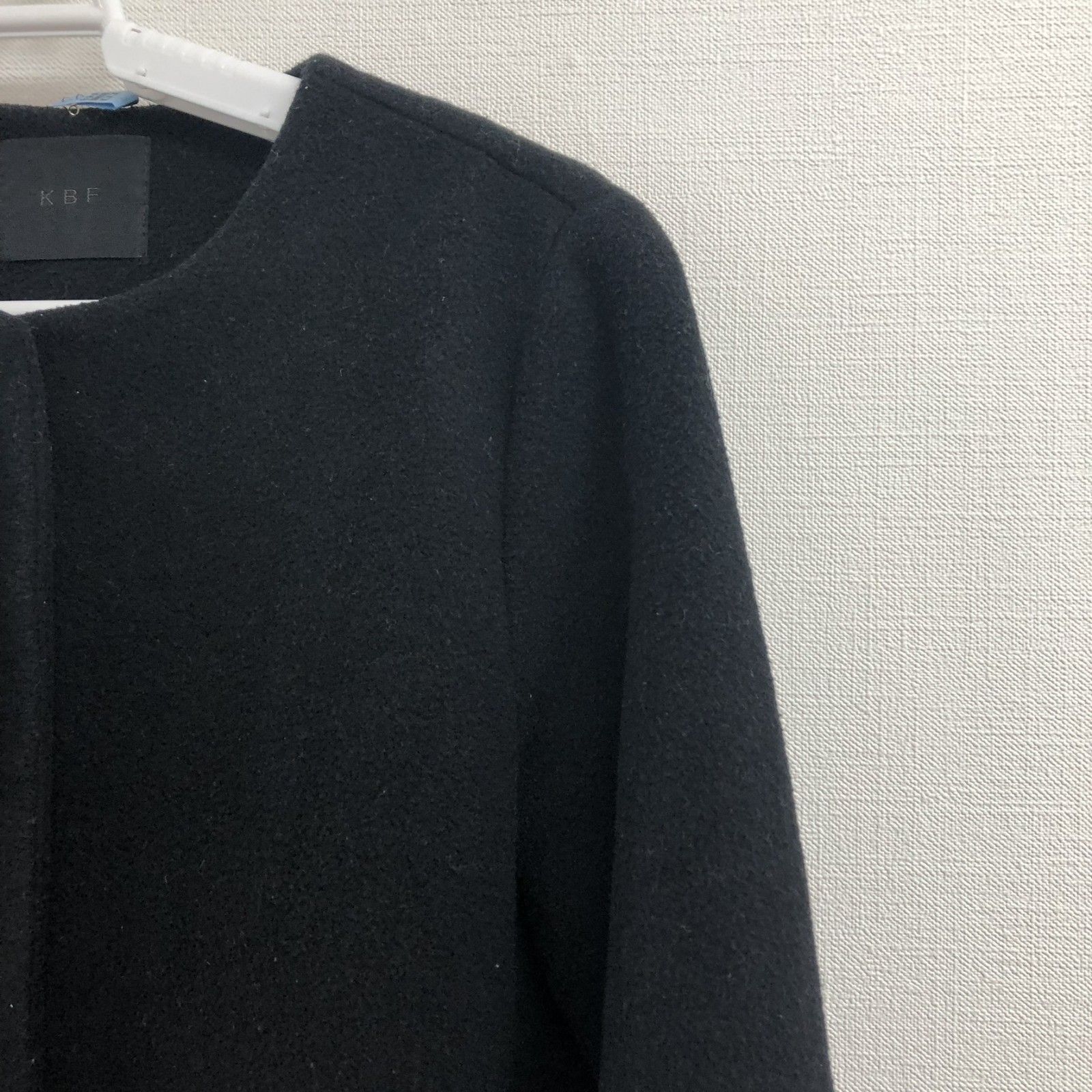 KBF】ケイビイエフ ノーカラーコート ロングコート コート F 黒系  