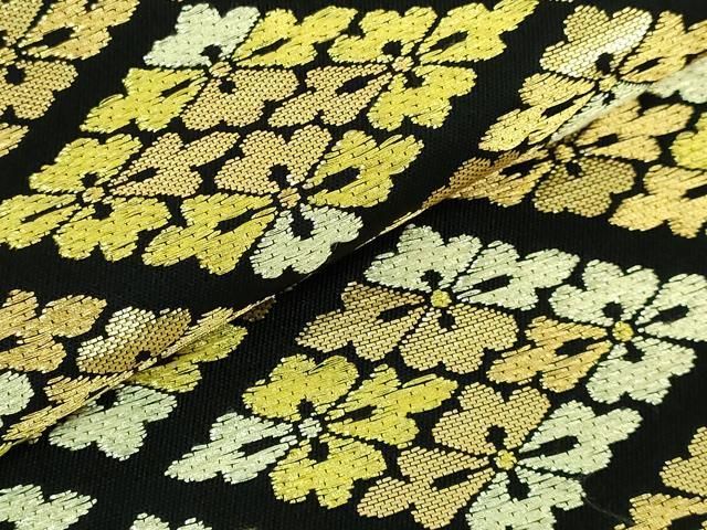 平和屋本店■極上　龍村美術織物　たつむら　六通柄　本袋帯　さいわい花菱錦　黒地　金糸　逸品　DZAA6288kh5 平和屋本店□極上 龍村美術織物 たつむら 六通柄 本袋帯 さいわい花菱