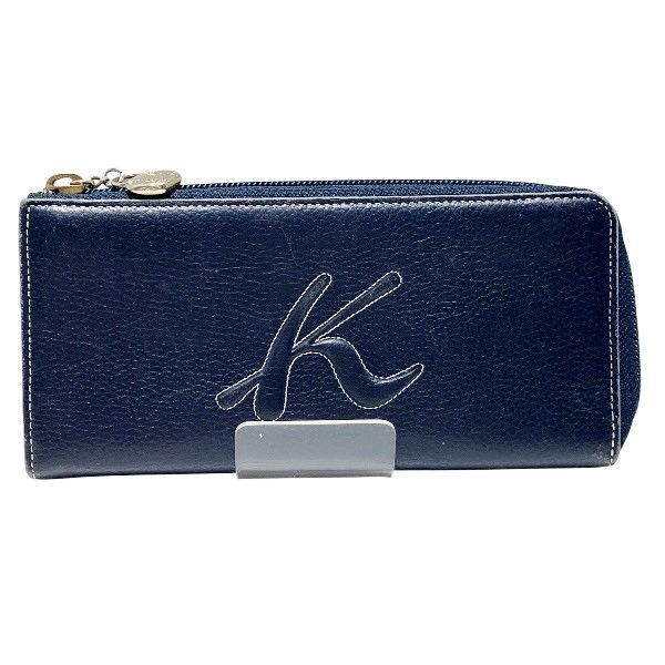 キタムラ K2 ネイビー レザー 長財布 レディース