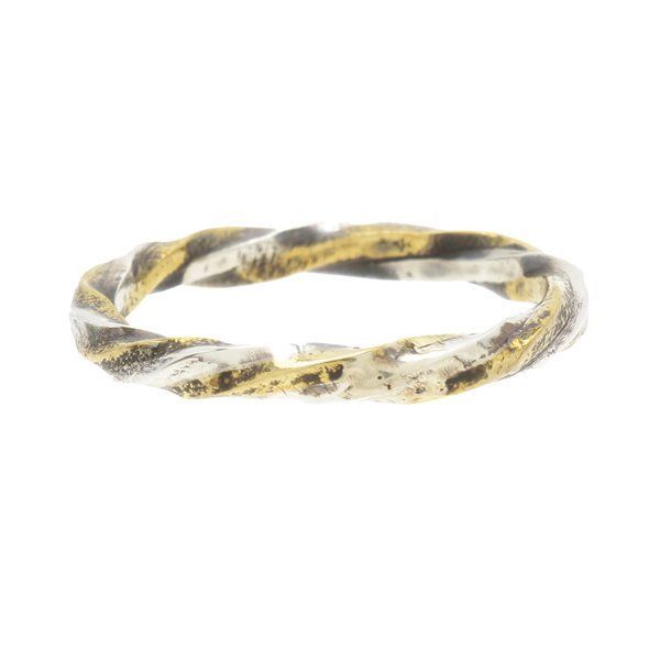 vivify新品19号☆Silver x Brass Spiral Ring Silver x Brass Spiral Ring #23 VIVIFY JAPAN hand made Free