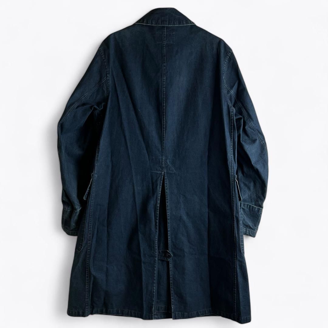 RRL インディゴ ゴム引き ファイヤーマンコート フック KANDAIZUMI_COM