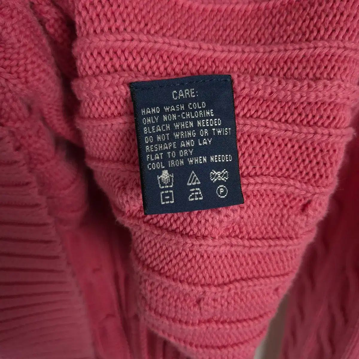 66-77 ポロラルフローレン ピンク ケーブル コットン ニット NICORILABO_COM