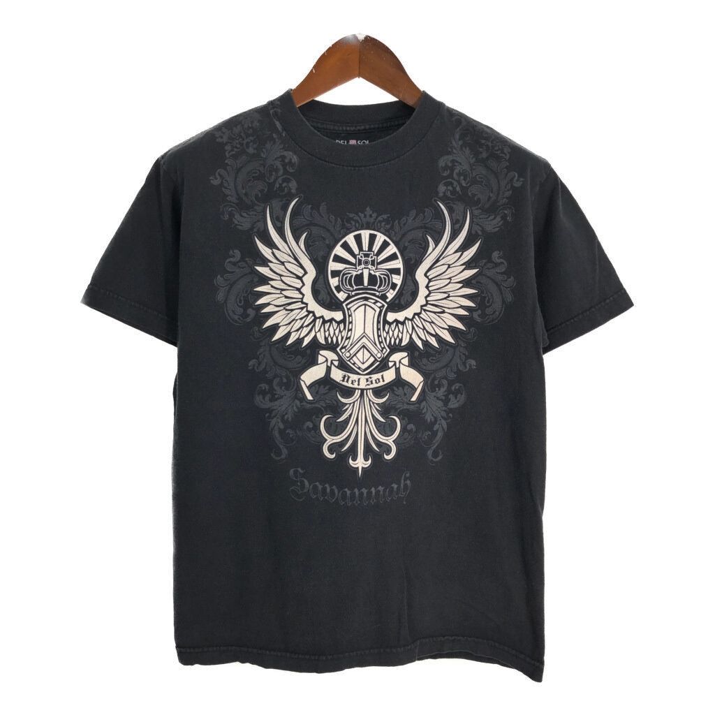 00年代 DEL SOL ウィンドクレスト 半袖Ｔシャツ Y2K ブラック(メンズ M) 古着 U0162
