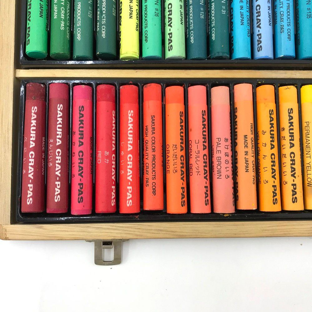 サクラクレパス72色 SAKURA CRAY-PAS 72 木箱入り ※箱に削れあり