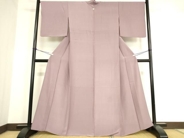 平和屋着物 上質な色無地 単衣 浅紫色 正絹 DAAV5528az