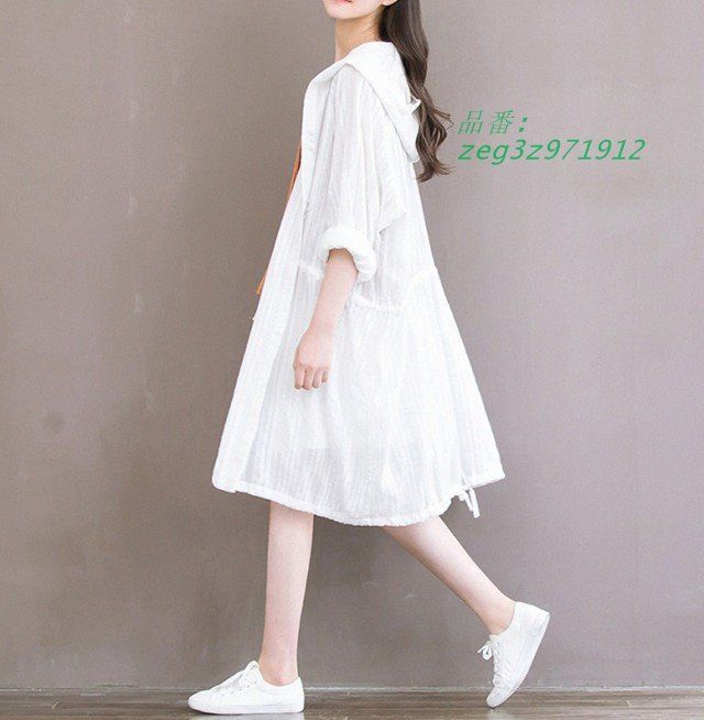 ロングフード付き シャツカーディガン