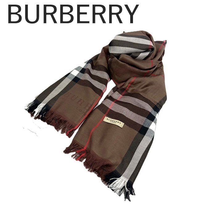バーバリー BURBERRY ストール 定番チェック 大判 おしゃれ ダークブラウン こげ茶