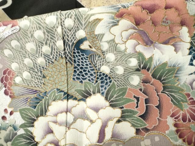 平和屋着物▽豪華黒留袖 作家物 駒刺繍 正倉院花鳥文