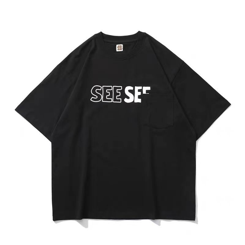 SEE SEE BIG POCKET FONT LOGO TEE サイズ L