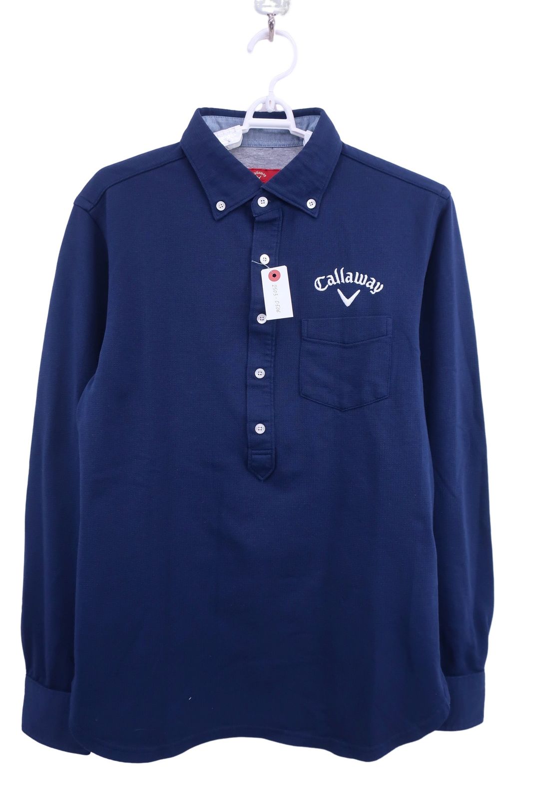 美品】Callaway(キャロウェイ) 長袖ポロシャツ ネイビー メンズ