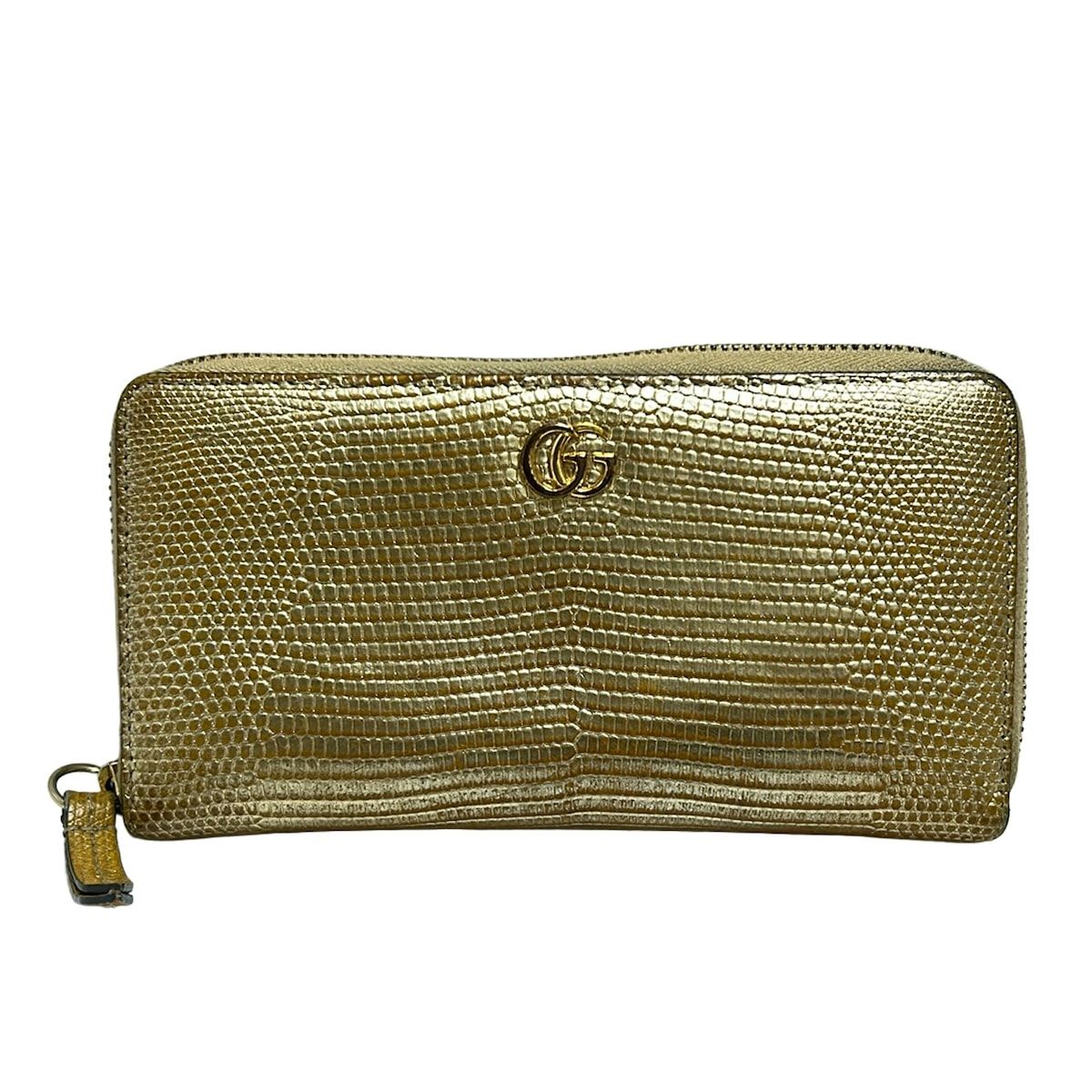 GUCCI グッチ 長財布 GGマーモント 456117 ゴールド ラウンドファスナー