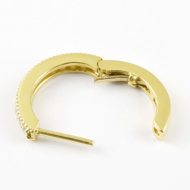 フープピアス 18k ピアス 18金 フープ メンズ 片耳 ダイヤ ダイヤモンド ゴールド 18k リング 中折れ式 ステンレスバネ入り イエローゴールドk18 ミル打ち ピアス シンプル 人気 男性 メンズ ピアス WWW_WOWDIGSITE_COM
