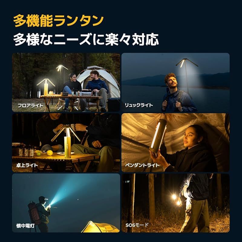 防災認定 BougeRV ledライト キャンプランタン ledランタン 充電式 投光器 照明方向調節 折りたたみ 15600 mAH大容量バッテリー内蔵 スタンド付き 自立 高さ調整 調光 切替 コンパクト 持ち運びに便利 IP 54防水防 0