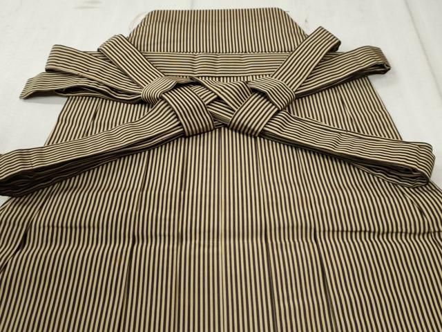 平和屋着物●男性 馬乗り袴 縞 正絹 CAAW8106yc