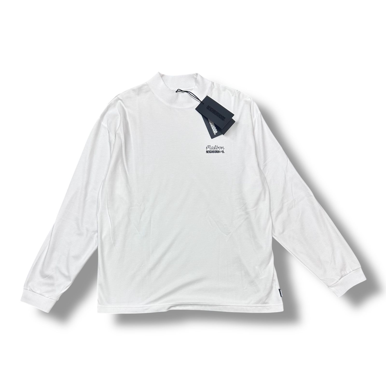 WIND AND SEA×MALBON 長袖　モックネック　ホワイト 参考上代16500円 未使用品 NEIGHBORHOOD 25SS NH X MALBON GOLF