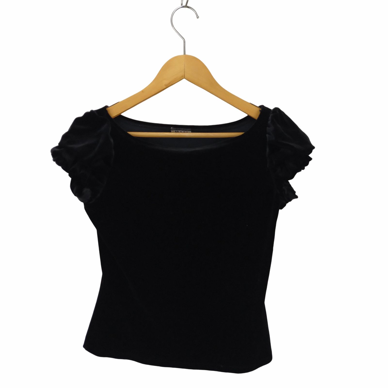 FOXEY トップス　ベルベットパフ　BLACK FOXEY トップスベルベットパフBLACK