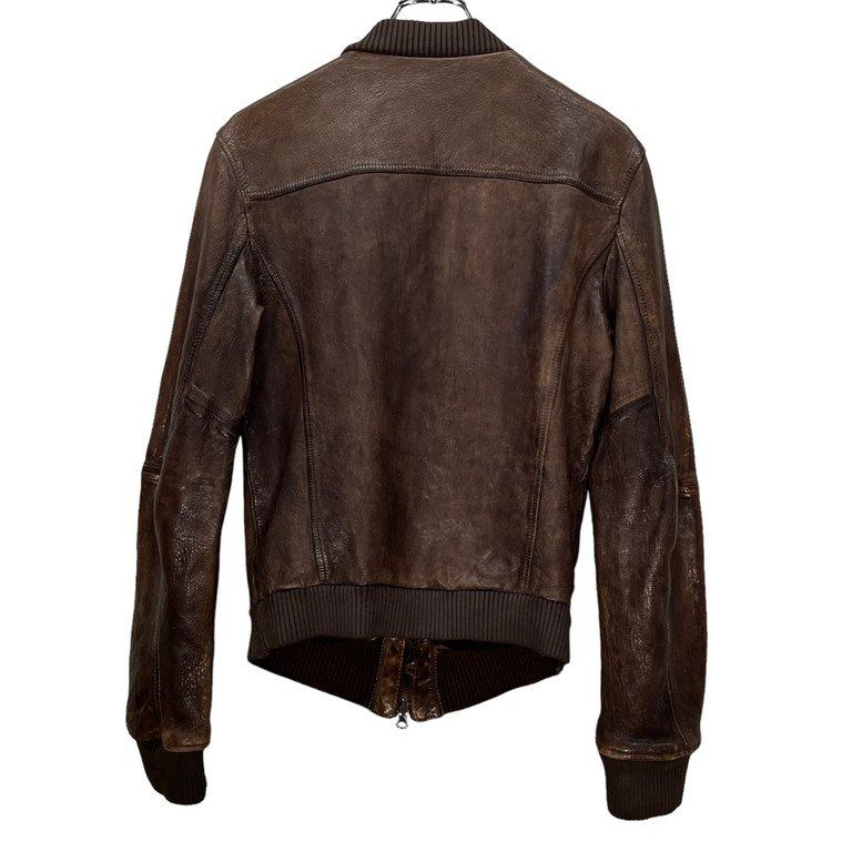 Dolce & Gabbana MA-1ジャケット DOLCE&GABBANA ラムレザーミリタリーブルゾン ボンバー