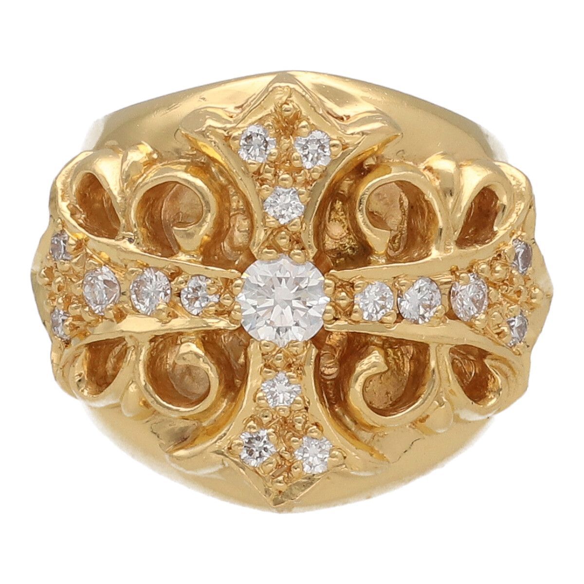 中古】 CHROME HEARTS クロムハーツ キーパーリング 22K パヴェ