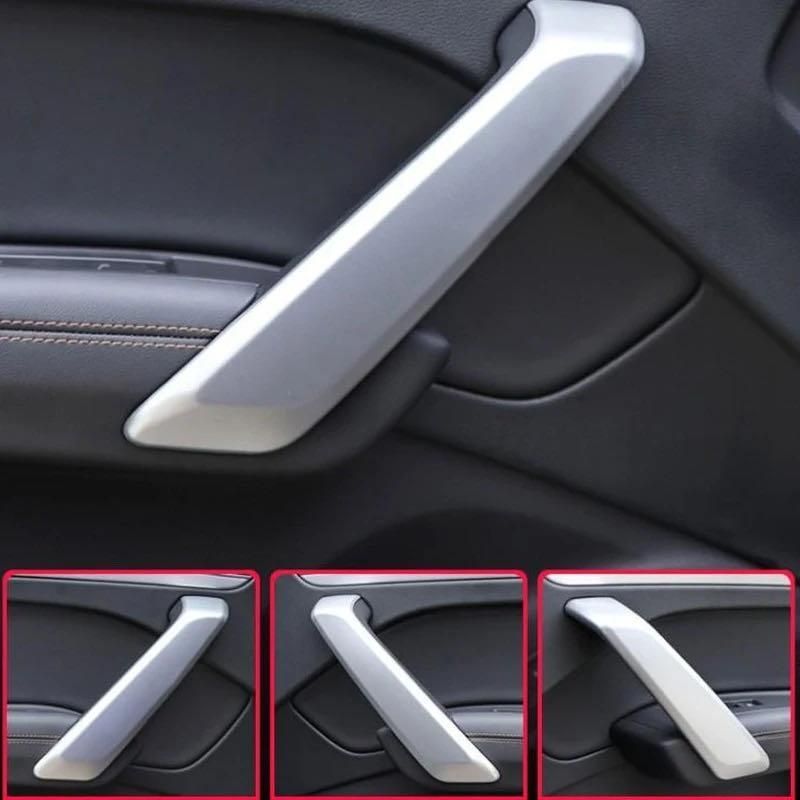 高品格♪ サテンシルバー インナー ドアグリップ カバー アウディ Q5 2.0TFSI 40TDI 45TFSI クワトロ Sライン ブラックエディション FY b3287